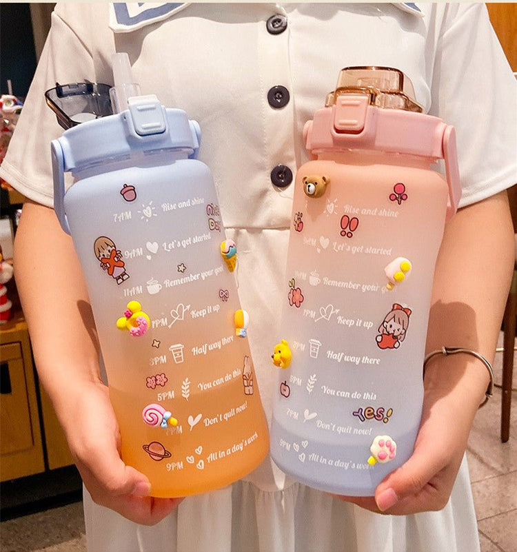 Big Water Bottle Summer Portable Big Water Cup 2 Liters Capacity Cup Plastic - Sarah Nova