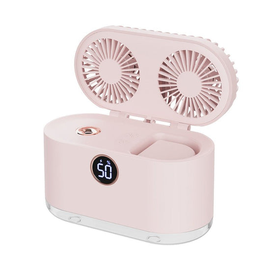 Mini Air Conditioner Fan Air Cooler USB Portable Table Top Desktop Fan Cooling with 3 Wind Speed LED Light for Home Office - Sarah Nova