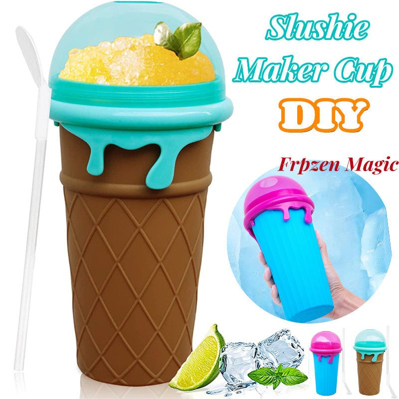 500ml Large Capacity Slushy Cup Summer Squeeze Homemade Juice Water Bottle Quick-Frozen Smoothie Sand Cup Pinch Fast Cooling Magic Ice Cream Slushy Maker Beker Kitchen Gadgets - Sarah Nova