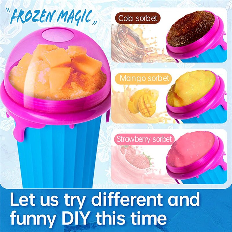 500ml Large Capacity Slushy Cup Summer Squeeze Homemade Juice Water Bottle Quick-Frozen Smoothie Sand Cup Pinch Fast Cooling Magic Ice Cream Slushy Maker Beker Kitchen Gadgets - Sarah Nova