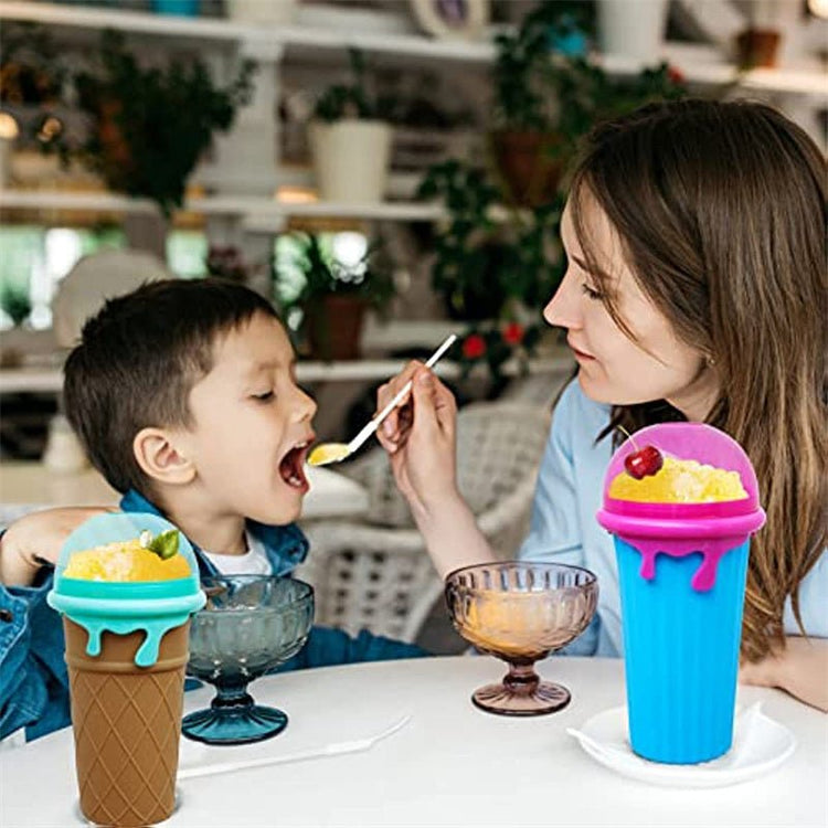 500ml Large Capacity Slushy Cup Summer Squeeze Homemade Juice Water Bottle Quick-Frozen Smoothie Sand Cup Pinch Fast Cooling Magic Ice Cream Slushy Maker Beker Kitchen Gadgets - Sarah Nova