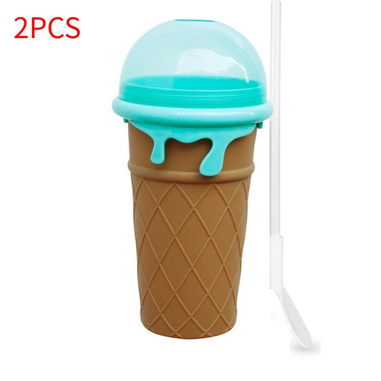 500ml Large Capacity Slushy Cup Summer Squeeze Homemade Juice Water Bottle Quick-Frozen Smoothie Sand Cup Pinch Fast Cooling Magic Ice Cream Slushy Maker Beker Kitchen Gadgets - Sarah Nova