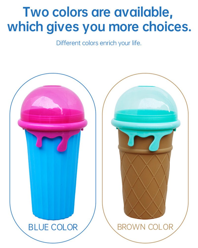 500ml Large Capacity Slushy Cup Summer Squeeze Homemade Juice Water Bottle Quick-Frozen Smoothie Sand Cup Pinch Fast Cooling Magic Ice Cream Slushy Maker Beker Kitchen Gadgets - Sarah Nova