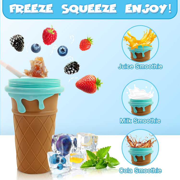 500ml Large Capacity Slushy Cup Summer Squeeze Homemade Juice Water Bottle Quick-Frozen Smoothie Sand Cup Pinch Fast Cooling Magic Ice Cream Slushy Maker Beker Kitchen Gadgets - Sarah Nova