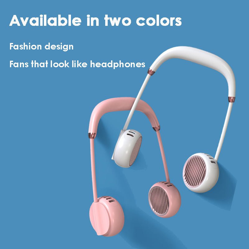 Leafless Hanging Neck Fan Portable Mini Lazy Silent Charging Portable Electric Fan - Sarah Nova