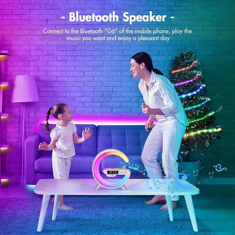 LED Smart G Lamp Intelligent Wireless Charger Bluetooth Speaker G Shape Lamp - Sarah Nova