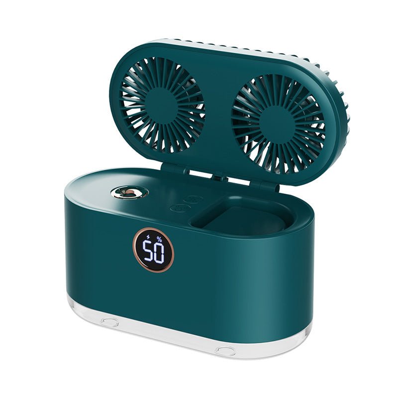 Mini Air Conditioner Fan Air Cooler USB Portable Table Top Desktop Fan Cooling with 3 Wind Speed LED Light for Home Office - Sarah Nova