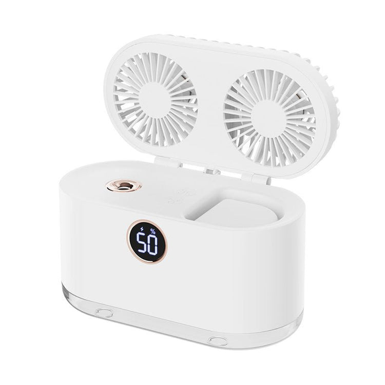 Mini Air Conditioner Fan Air Cooler USB Portable Table Top Desktop Fan Cooling with 3 Wind Speed LED Light for Home Office - Sarah Nova