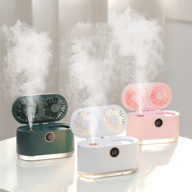 Mini Air Conditioner Fan Air Cooler USB Portable Table Top Desktop Fan Cooling with 3 Wind Speed LED Light for Home Office - Sarah Nova
