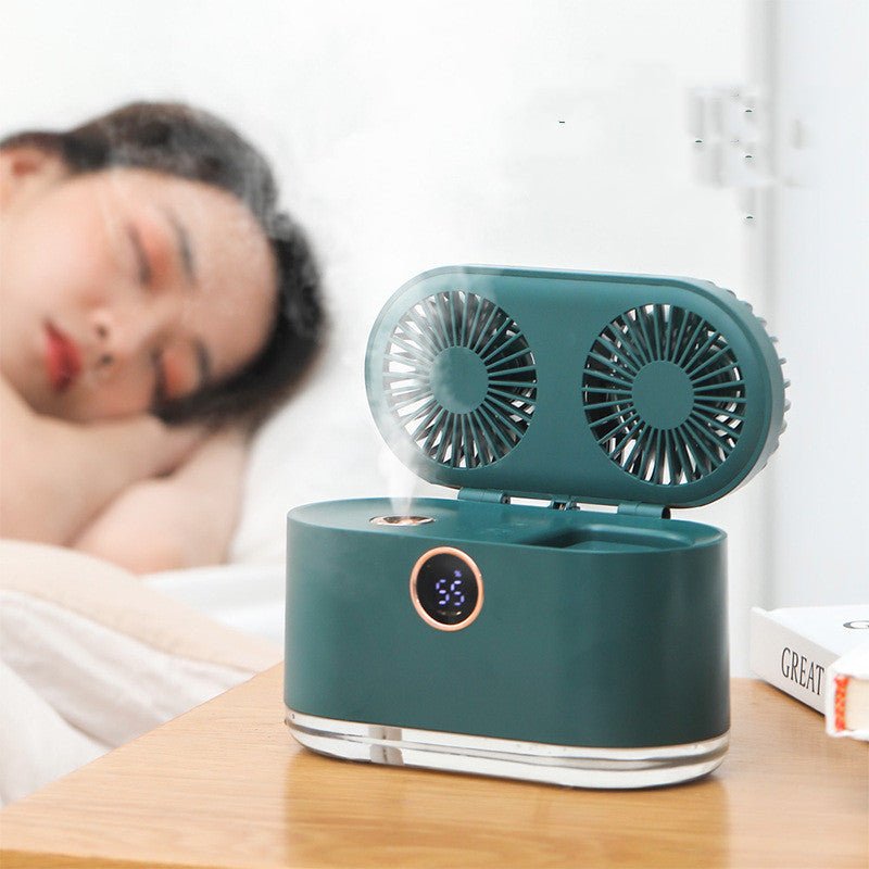 Mini Air Conditioner Fan Air Cooler USB Portable Table Top Desktop Fan Cooling with 3 Wind Speed LED Light for Home Office - Sarah Nova