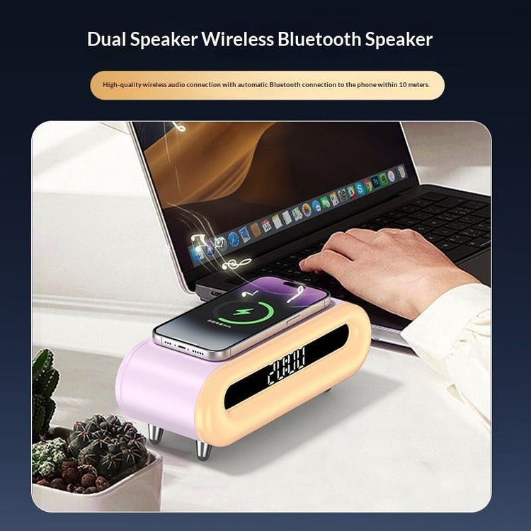 New Multi-functional Home Bedroom Wireless Charging Bluetooth Speaker - Sarah Nova