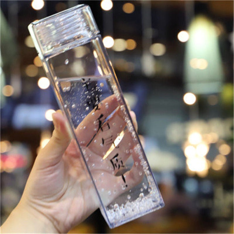 Plastic Cup Net Red Harajuku Style Square Water Cup Male Personality Trend Portable Summer Water Bottle - Sarah Nova