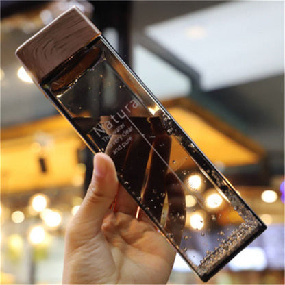 Plastic Cup Net Red Harajuku Style Square Water Cup Male Personality Trend Portable Summer Water Bottle - Sarah Nova