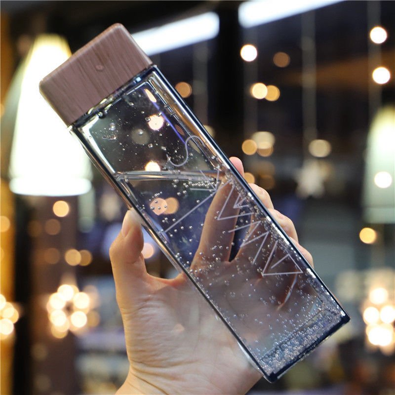 Plastic Cup Net Red Harajuku Style Square Water Cup Male Personality Trend Portable Summer Water Bottle - Sarah Nova