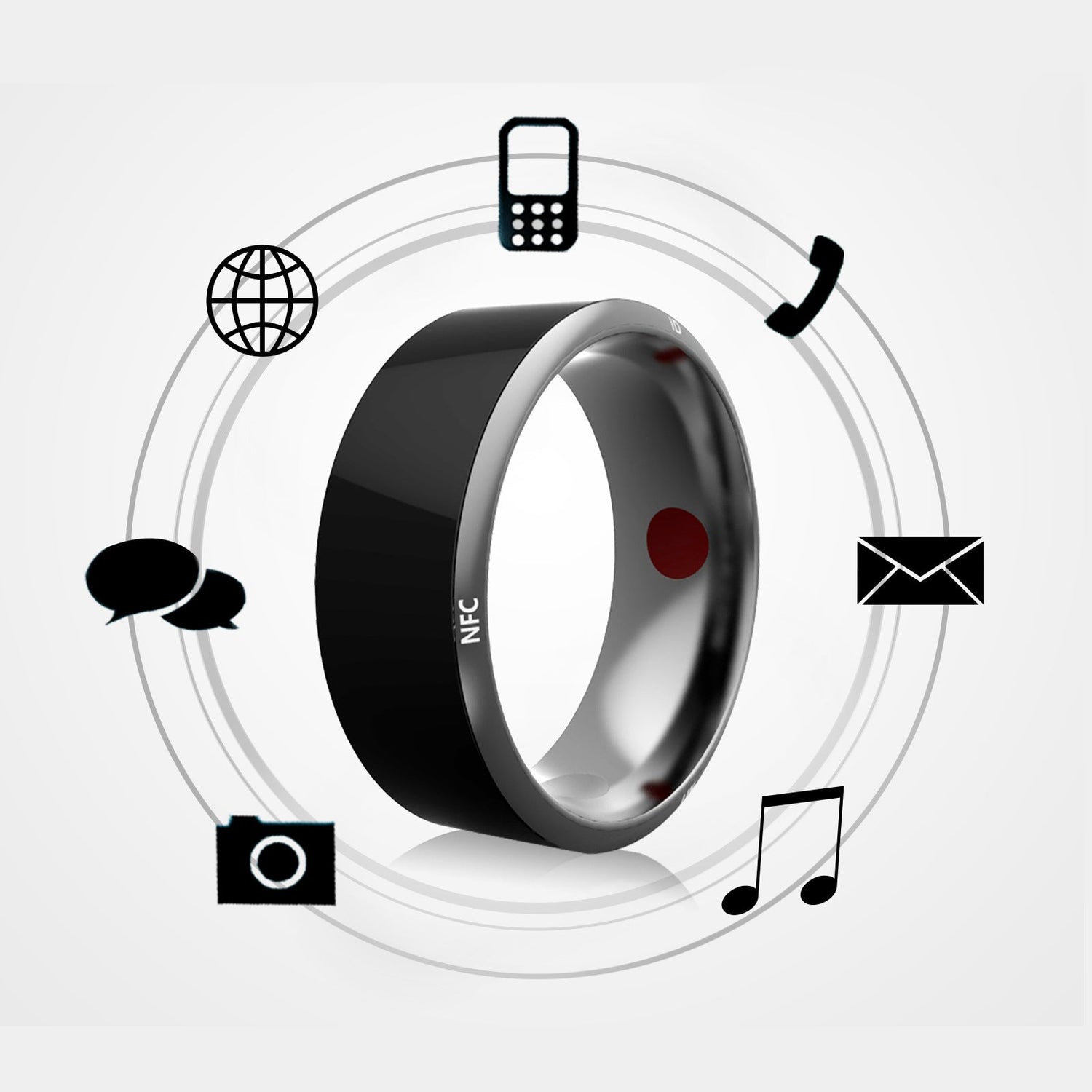 Smart Ring Wearable Device Multifunctional Black High-tech - Sarah Nova