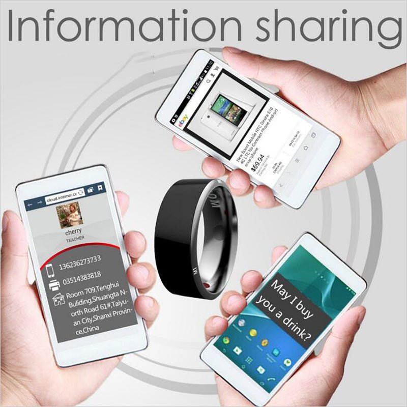 Smart Ring Wearable Device Multifunctional Black High-tech - Sarah Nova